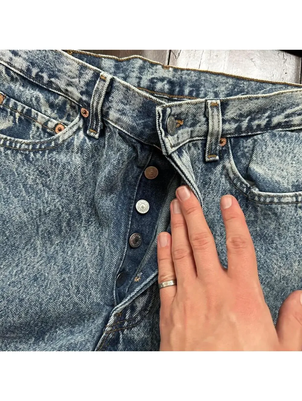 VTG 90s Levis 501 Button Fly 30x36 USA Tag Jeans Straight Acid Wash XX Act 27x32
